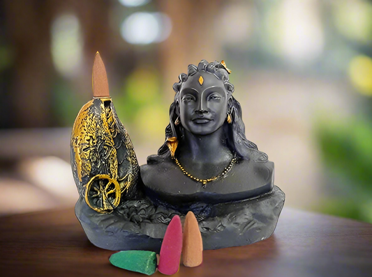 Adiyogi Dhyana Mudra Idol Fountain - Black