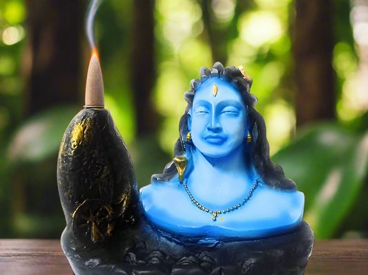 Adiyogi Dhyana Mudra Idol Fountain - Blue