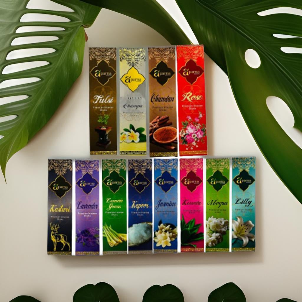 Charcoal Free: Combo Incense Sticks Pack - 12 Boxes Fragrance Collection